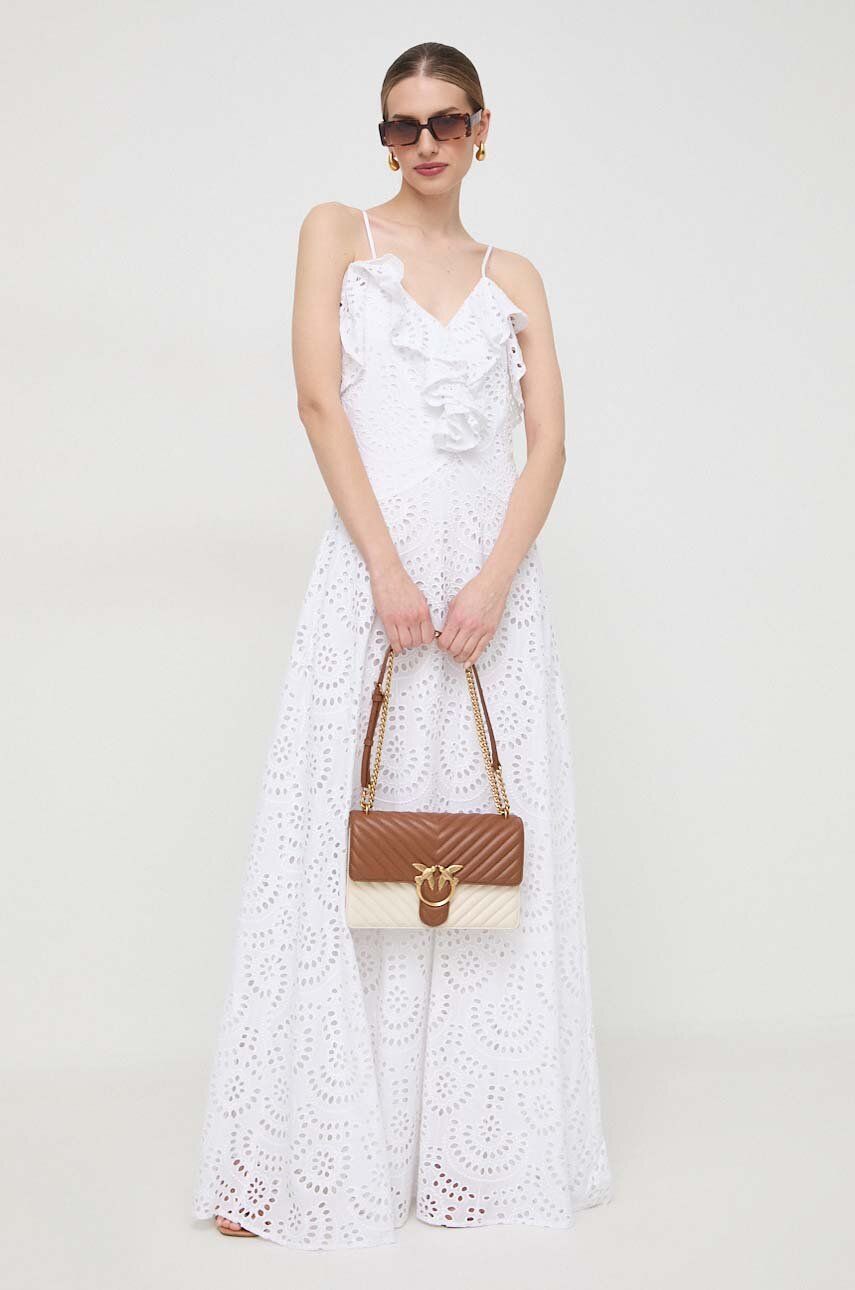 Silvian Heach rochie culoarea alb, maxi, evazati