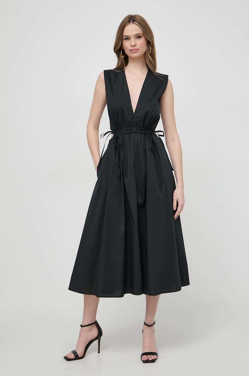 Liviana Conti rochie culoarea negru, maxi, evazați L4SK21