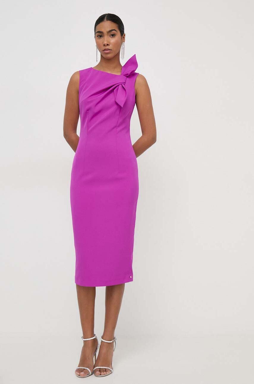 Nissa rochie culoarea violet, mini, mulată RZ14787