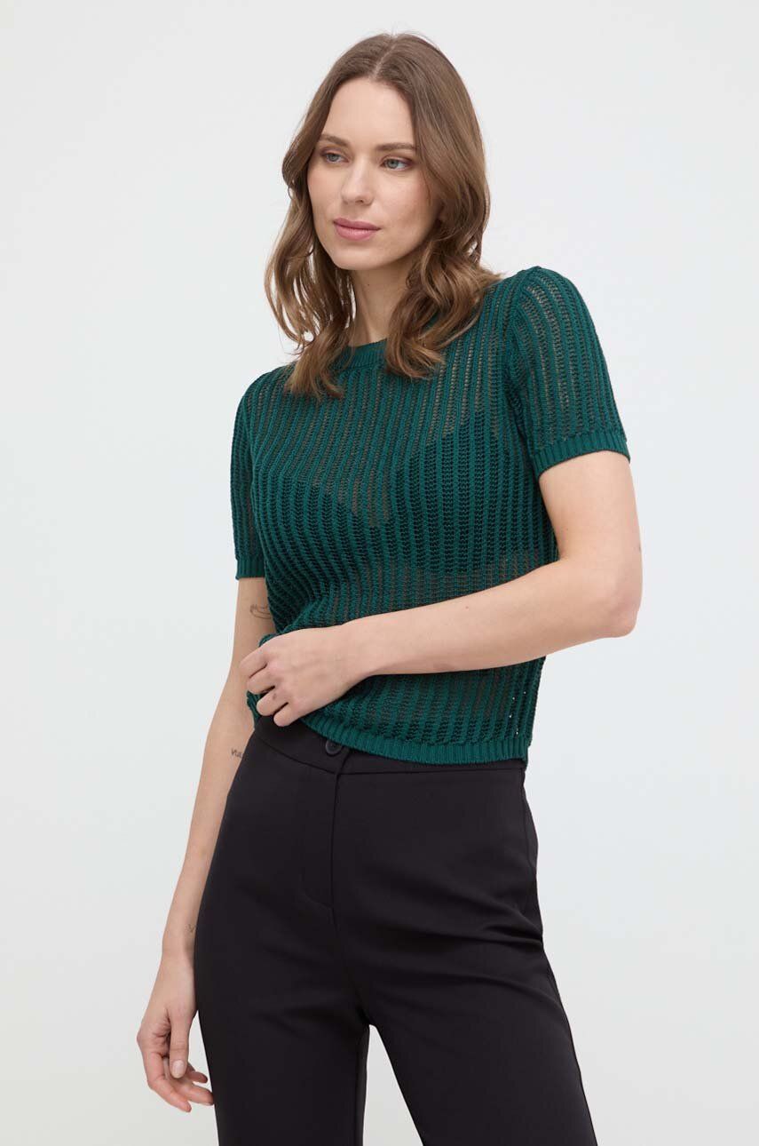Liviana Conti pulover de bumbac culoarea verde, light L4SC21