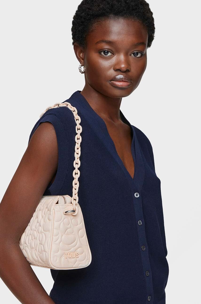 Δερμάτινη τσάντα Tous Greta χρώμα: μπεζ φωτογραφία