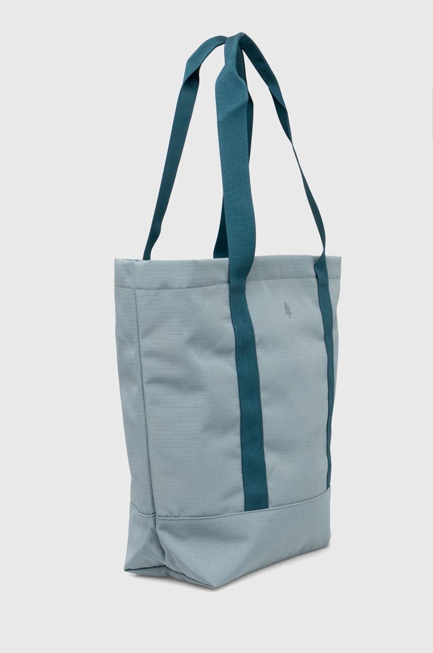 Τσάντα Lefrik STRATA TOTE BAG χρώμα: τιρκουάζ φωτογραφία