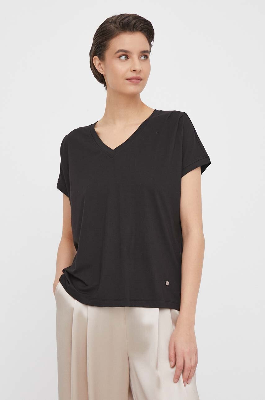 Μπλουζάκι Mos Mosh χρώμα: μαύρο φωτογραφία