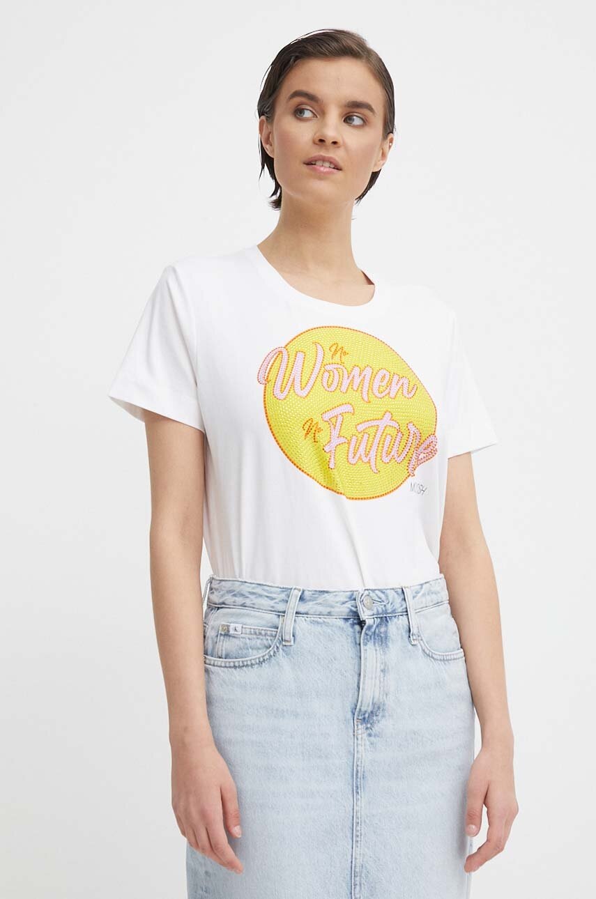 Mos Mosh tricou din bumbac femei, culoarea alb