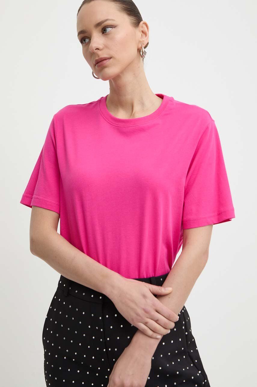 Silvian Heach tricou din bumbac femei, culoarea roz