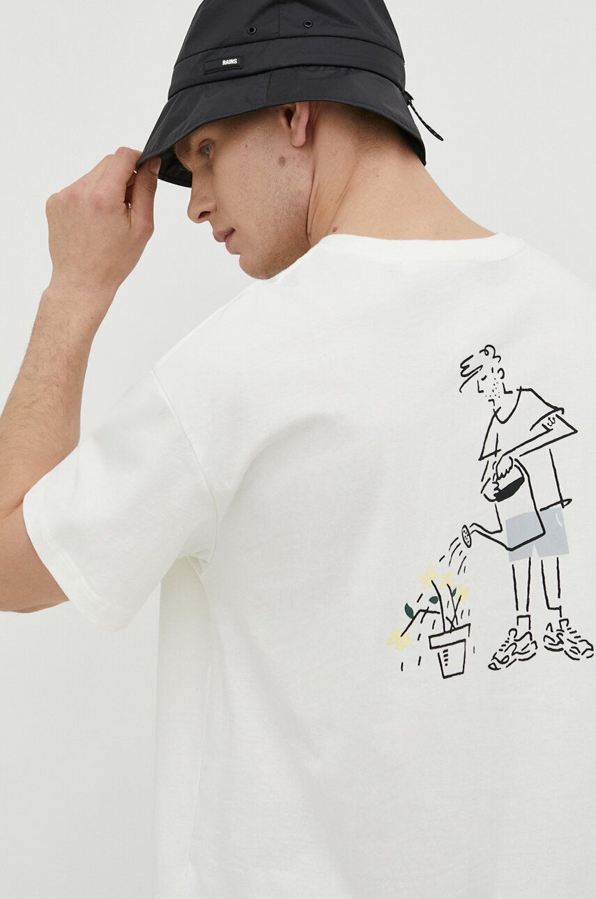 E-shop Bavlněné tričko Solid béžová barva, s potiskem