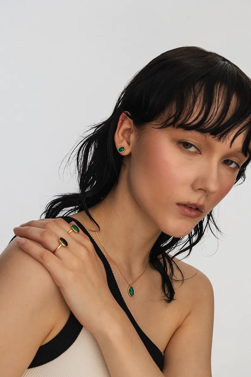 Ασημένια επιχρυσωμένα σκουλαρίκια ANIA KRUK DUO SOPKN0690Z φωτογραφία