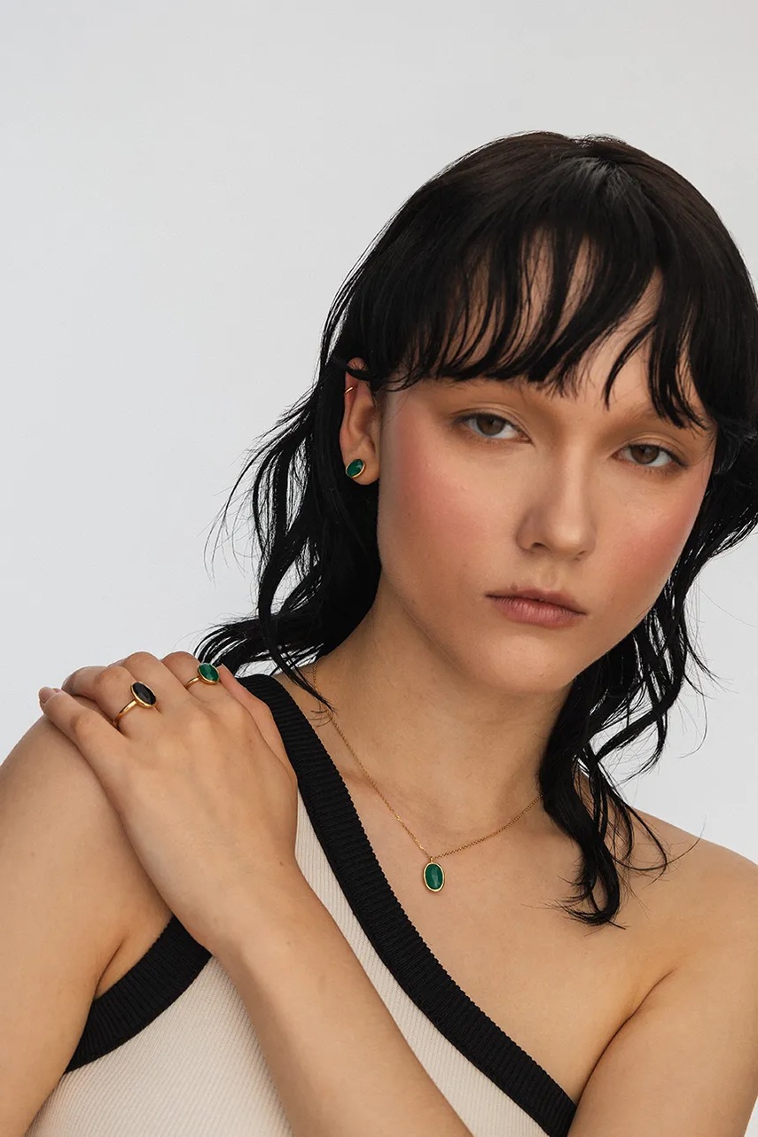 Ασημένια επιχρυσωμένα σκουλαρίκια ANIA KRUK DUO SOPKN0690Z φωτογραφία