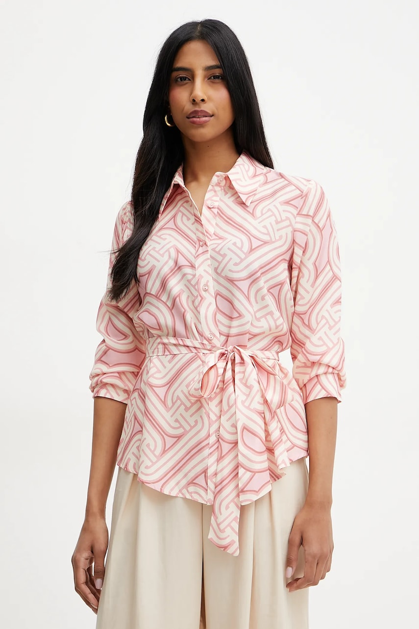 Silvian Heach cămașă LOVENI femei, culoarea bej, cu guler clasic, regular, GPP25363BL