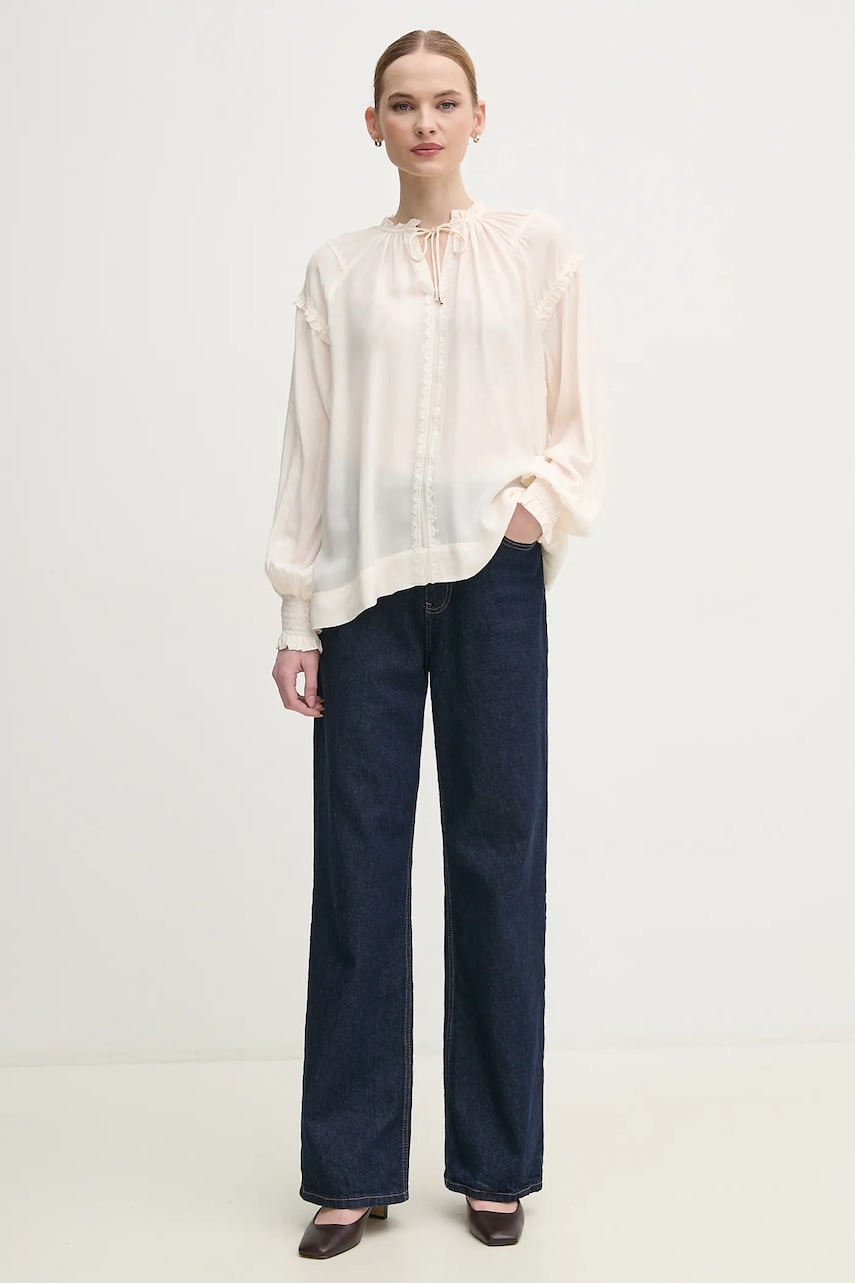 Блузка Mos Mosh женская цвет бежевый однотонная 168140 Блузка Mos Mosh женская цвет бежевый однотонная 168140