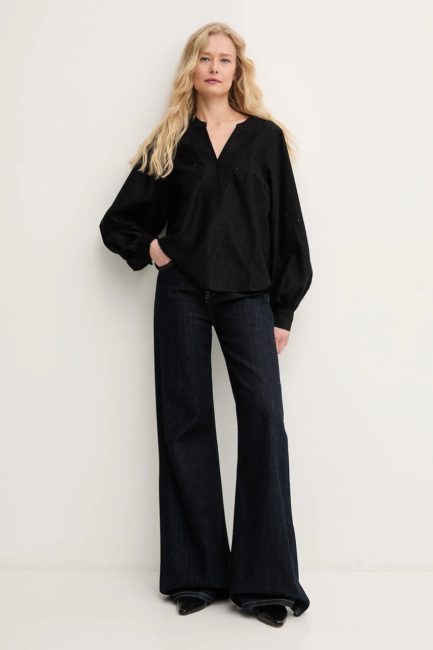 Блузка Mos Mosh женская цвет чёрный однотонная 169430 Блузка Mos Mosh женская цвет чёрный однотонная 169430