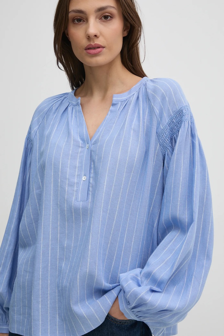 Λευκή μπλούζα Mos Mosh γυναικεία, χρώμα: μπλε, 169400 φωτογραφία