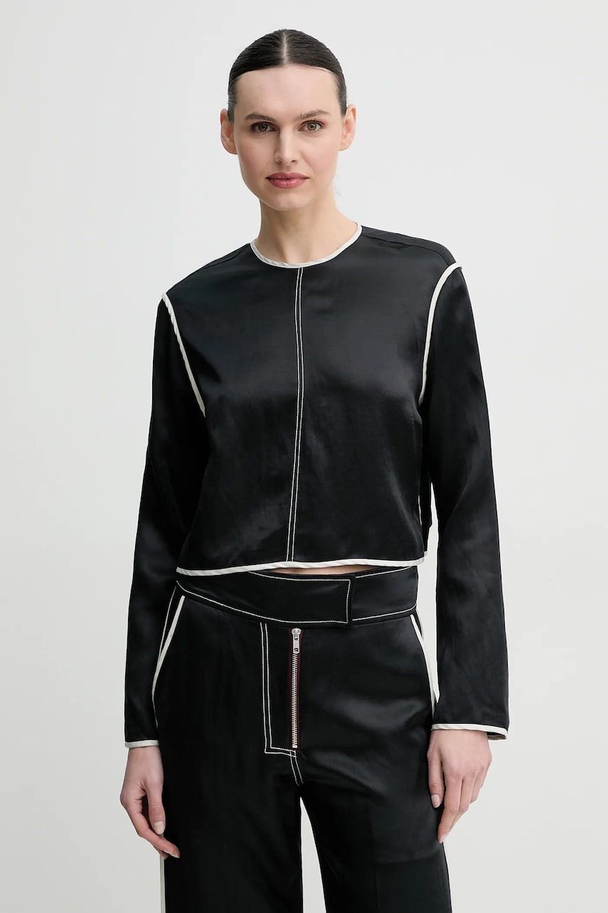 Day Birger et Mikkelsen bluza din amestec de in Baryl femei, culoarea negru, neted, DAY65243652