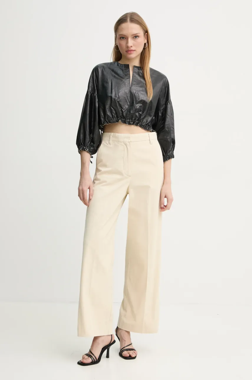 Кожаная блузка Day Birger et Mikkelsen Dorothy цвет чёрный однотонная DAY65243672 Кожаная блузка Day Birger et Mikkelsen Dorothy цвет чёрный однотонная DAY65243672