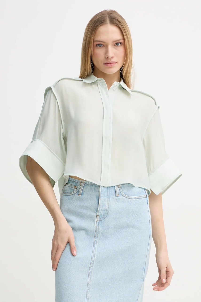 Day Birger et Mikkelsen camasa Eleanor femei, culoarea verde, cu guler clasic, relaxed, DAY65243675 Day Birger et Mikkelsen camasa Eleanor femei, culoarea verde, cu guler clasic, relaxed, DAY65243675
