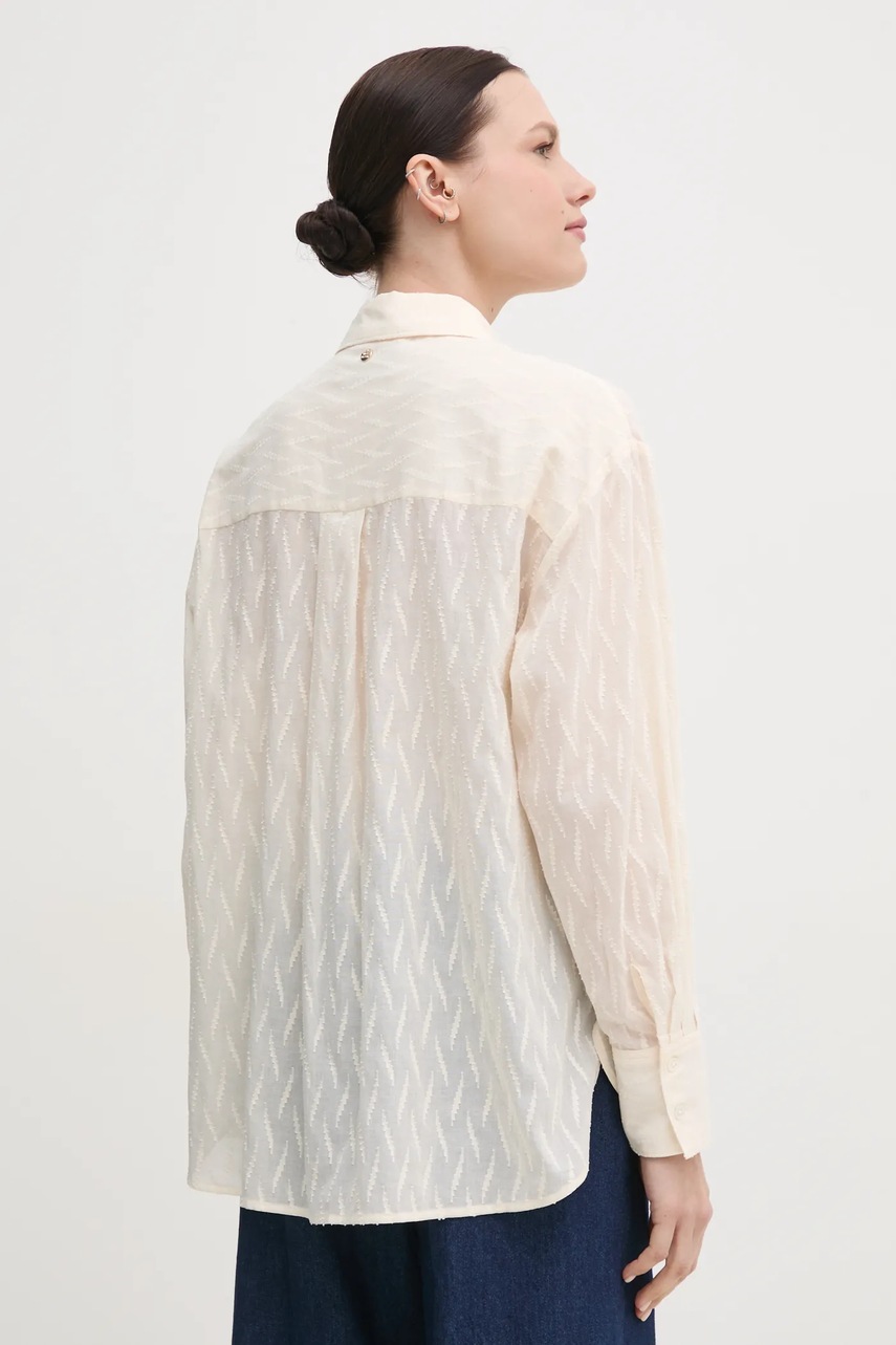 Βαμβακερό πουκάμισο Mos Mosh χρώμα: μπεζ, 168260 φωτογραφία