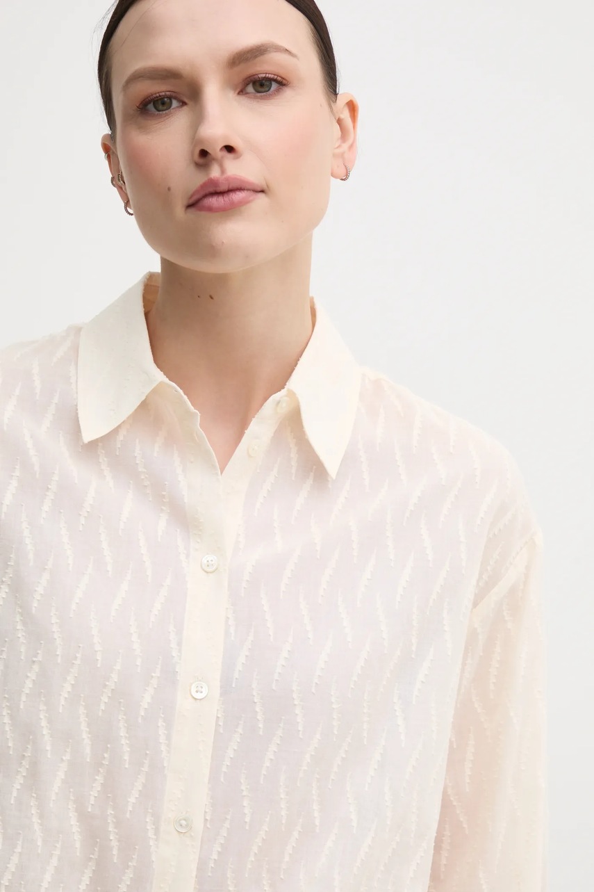 Βαμβακερό πουκάμισο Mos Mosh χρώμα: μπεζ, 168260 φωτογραφία