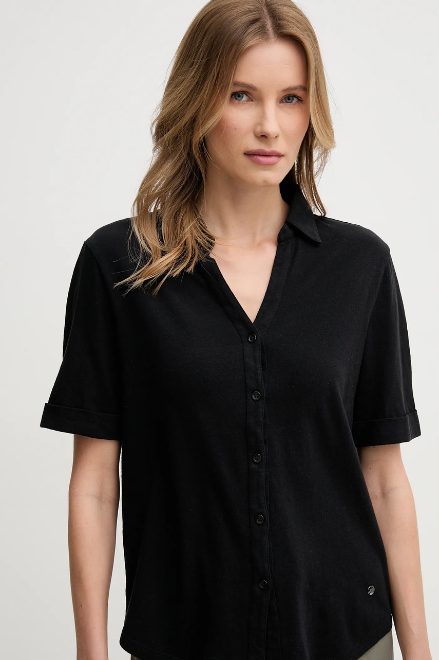 Πουκάμισο Mos Mosh χρώμα: μαύρο, 168620 φωτογραφία