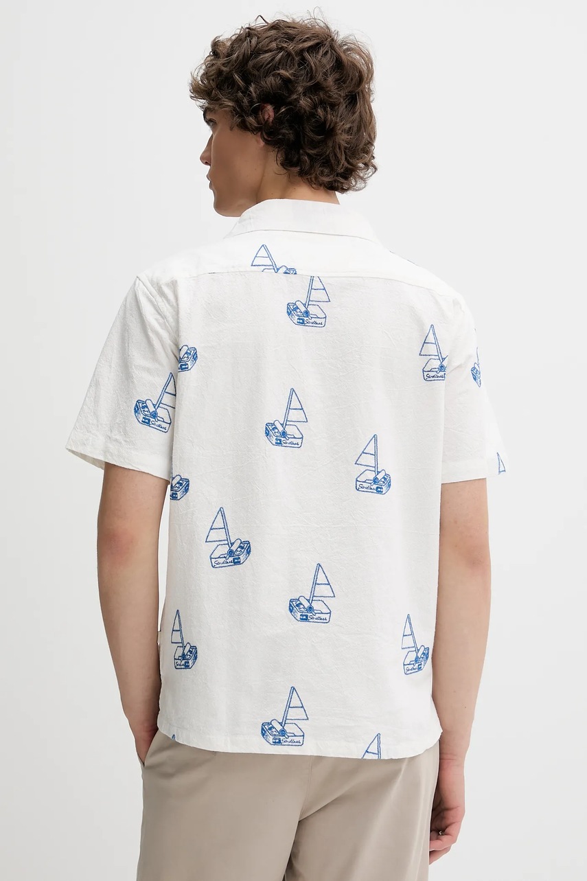 Βαμβακερό πουκάμισο Solid ανδρικά, χρώμα: άσπρο φωτογραφία