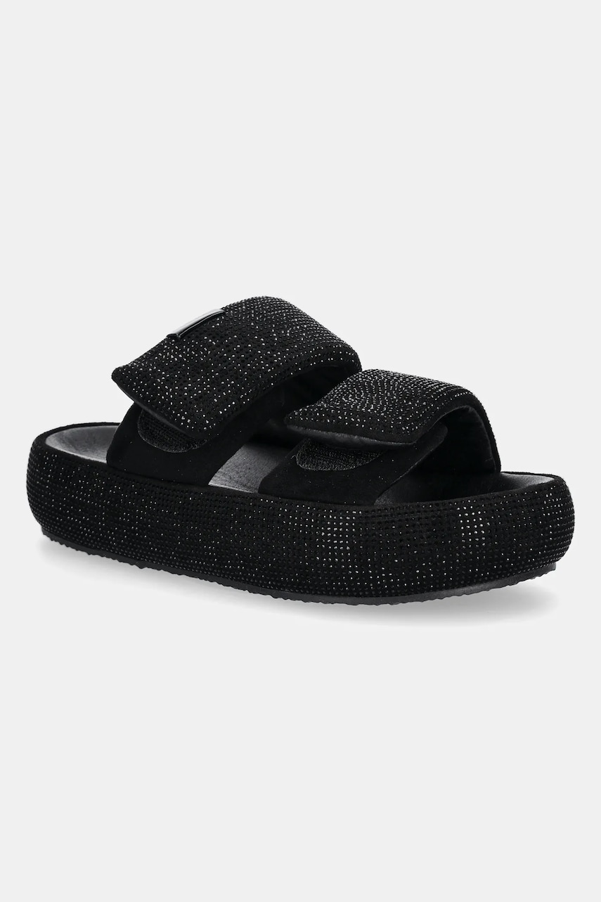 GOE papuci femei, culoarea negru, cu platforma, RR2N4122 GOE papuci femei, culoarea negru, cu platforma, RR2N4122