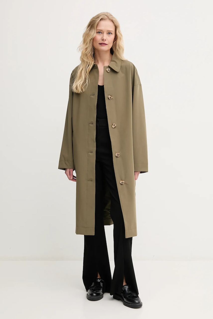 Mos Mosh palton culoarea verde, de tranzitie, 168420