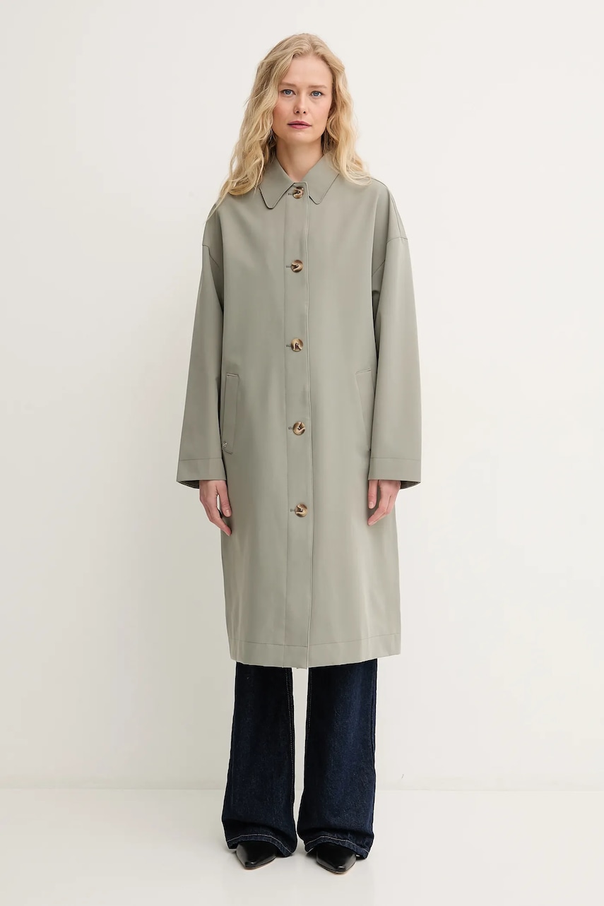 Mos Mosh palton culoarea verde, de tranzitie, 168420