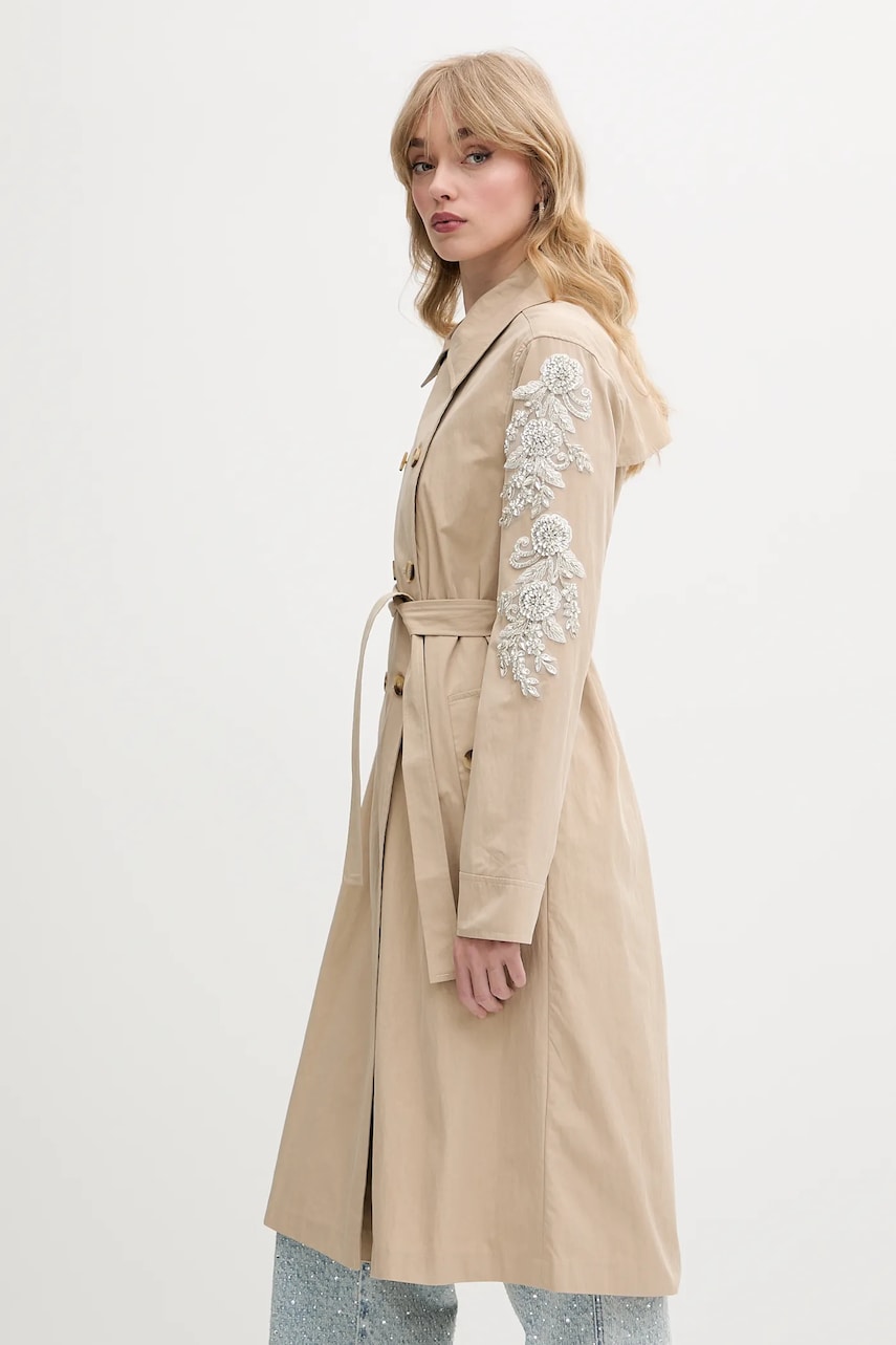 Levně Trench kabát Blugirl Blumarine dámský, béžová barva, RA5201.T3867