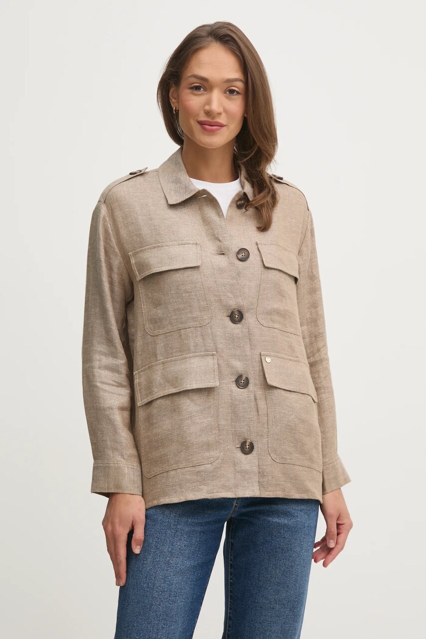 Mos Mosh geacă de in culoarea bej, de tranziție, 169560