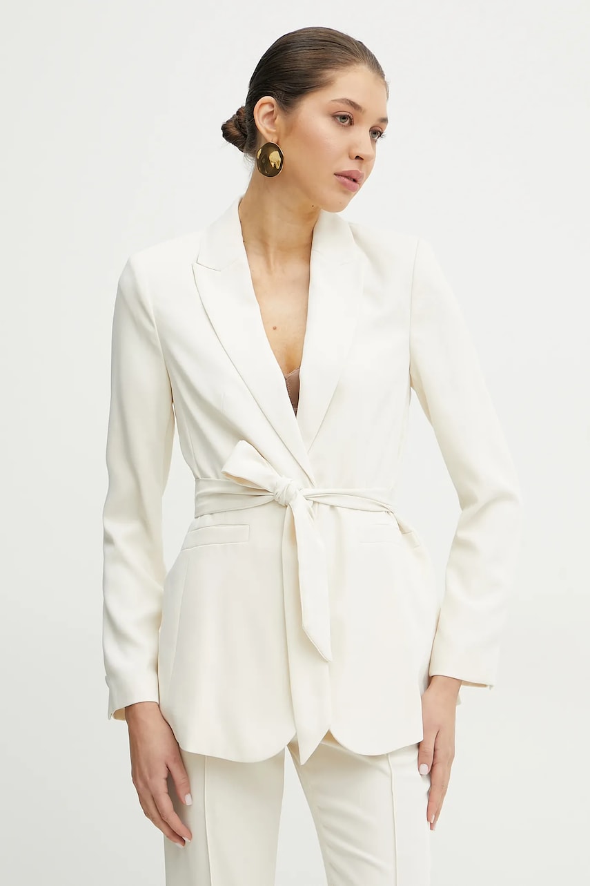 Silvian Heach sacou TRAU culoarea bej, un singur rand de nasturi, neted, GPP25398GC Silvian Heach sacou TRAU culoarea bej, un singur rand de nasturi, neted, GPP25398GC