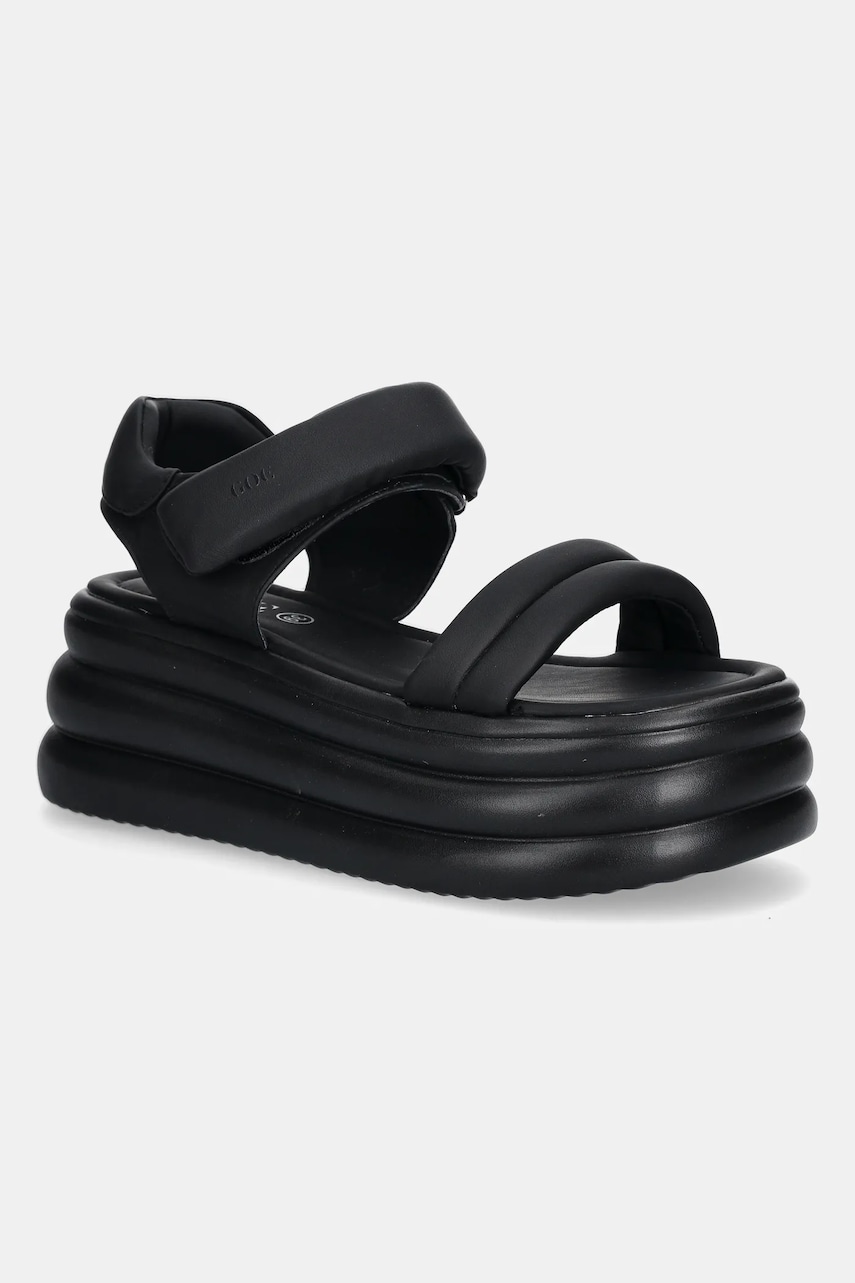 GOE sandale de piele femei, culoarea negru, cu platforma, RR2N4117 GOE sandale de piele femei, culoarea negru, cu platforma, RR2N4117