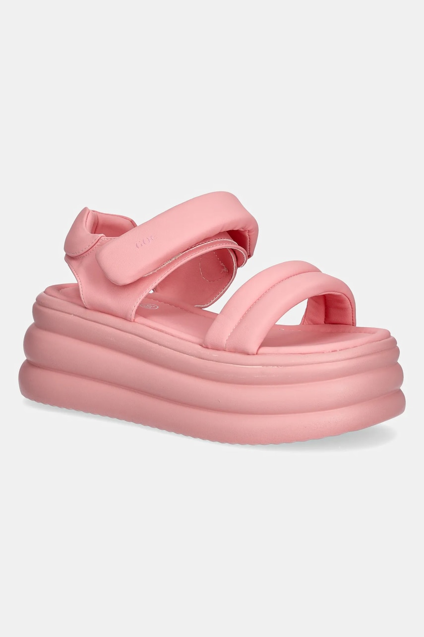 GOE sandale de piele femei, culoarea roz, cu platforma, RR2N4119 GOE sandale de piele femei, culoarea roz, cu platforma, RR2N4119