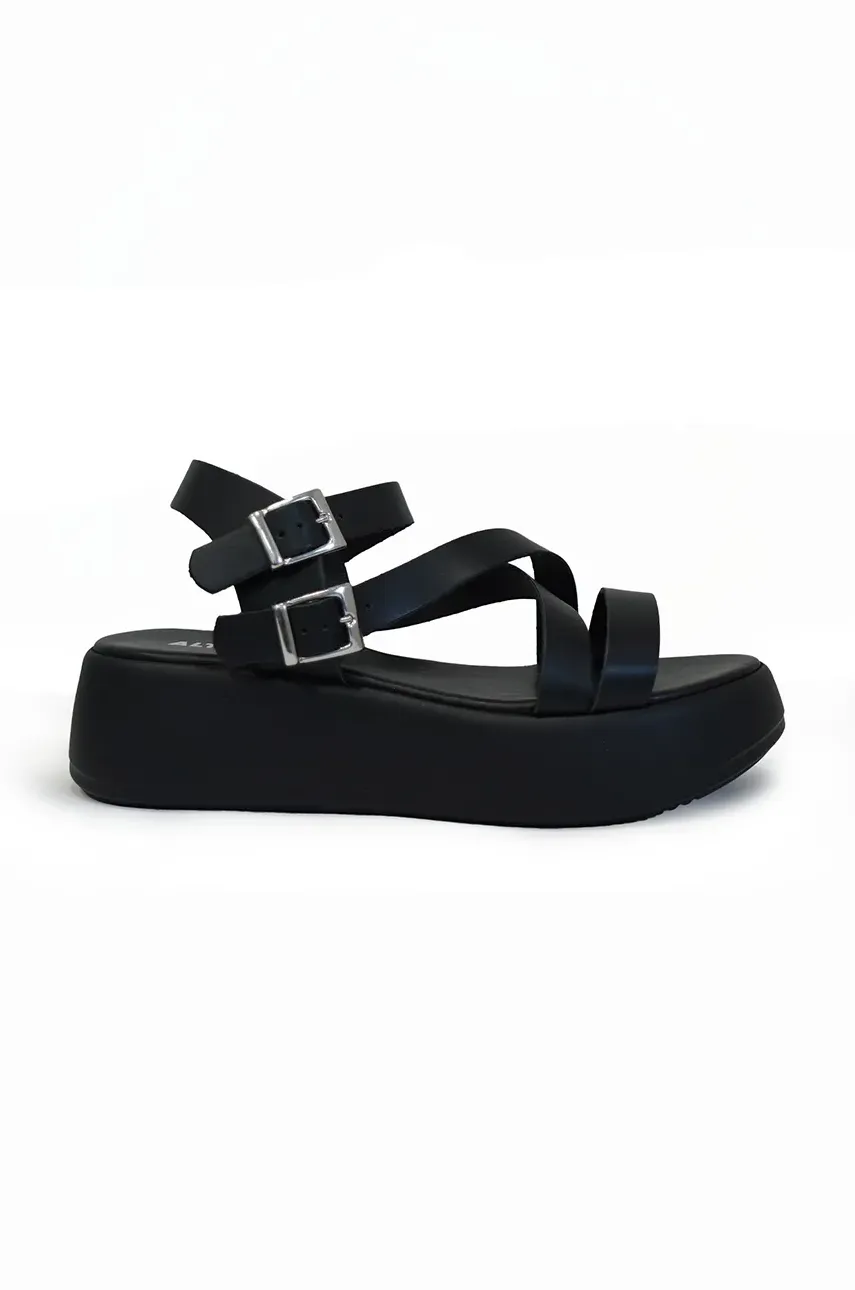 Altercore sandale Serena black femei, culoarea negru, cu platforma, Serena black