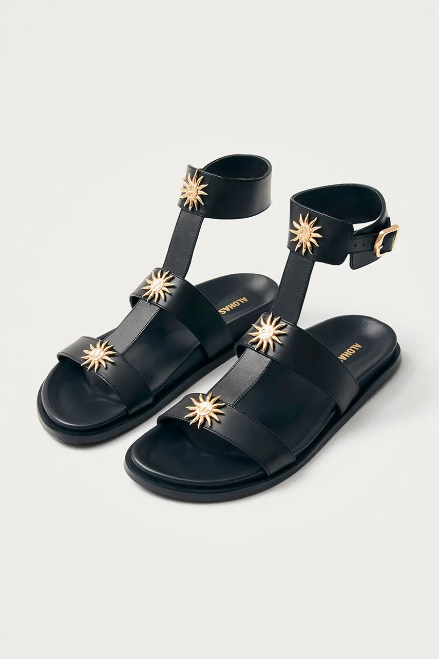 Δερμάτινα σανδάλια Alohas Clarisa χρώμα: μαύρο, S100833-01 φωτογραφία