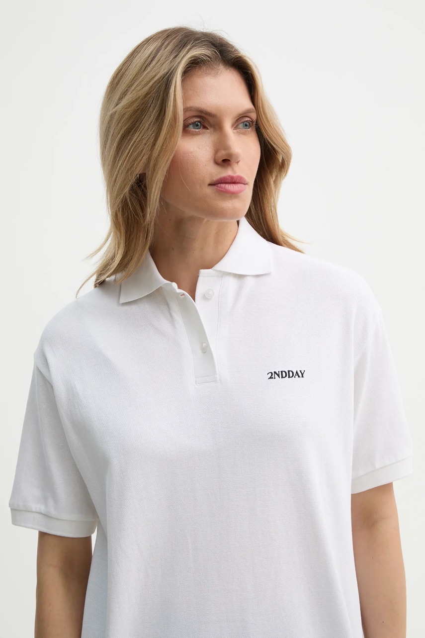 Βαμβακερό μπλουζάκι πόλο 2NDDAY Aralena χρώμα: μπεζ, 2252248329 φωτογραφία
