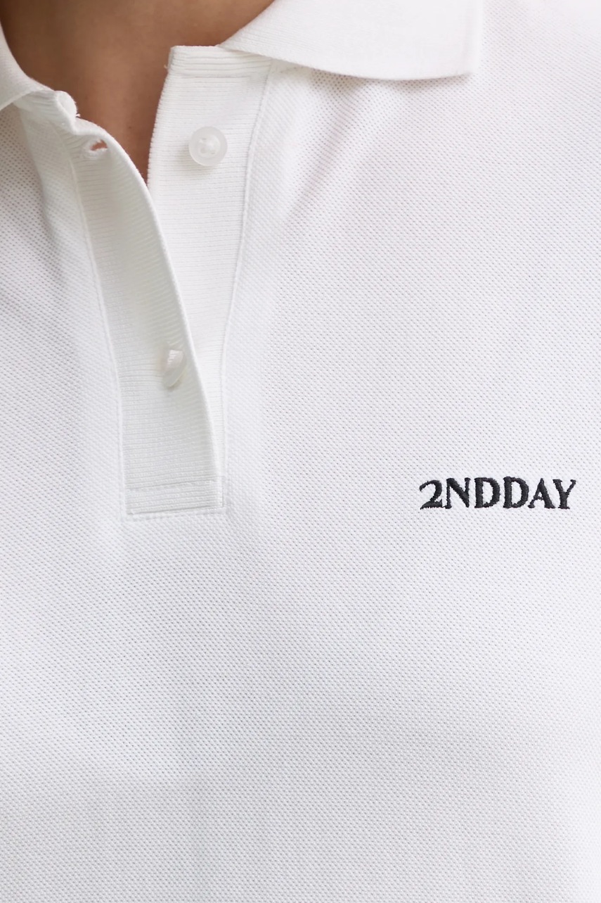 Βαμβακερό μπλουζάκι πόλο 2NDDAY Aralena χρώμα: μπεζ, 2252248329 φωτογραφία