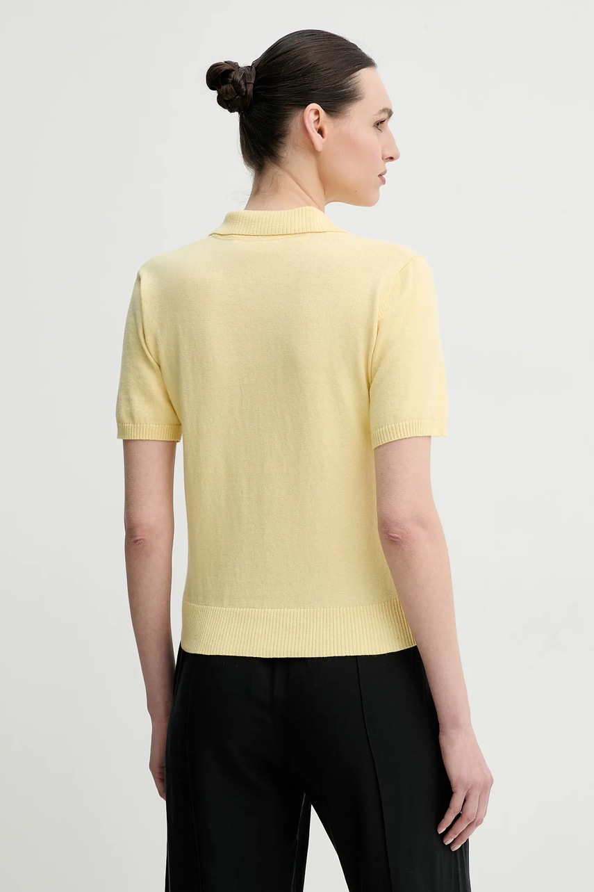 Μπλουζάκι πόλο με μείγμα μαλλί 2NDDAY Jean χρώμα: κίτρινο, 2252348408 φωτογραφία
