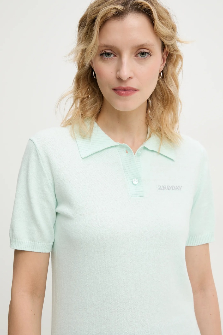 Μπλουζάκι πόλο με μείγμα μαλλί 2NDDAY Jean φωτογραφία