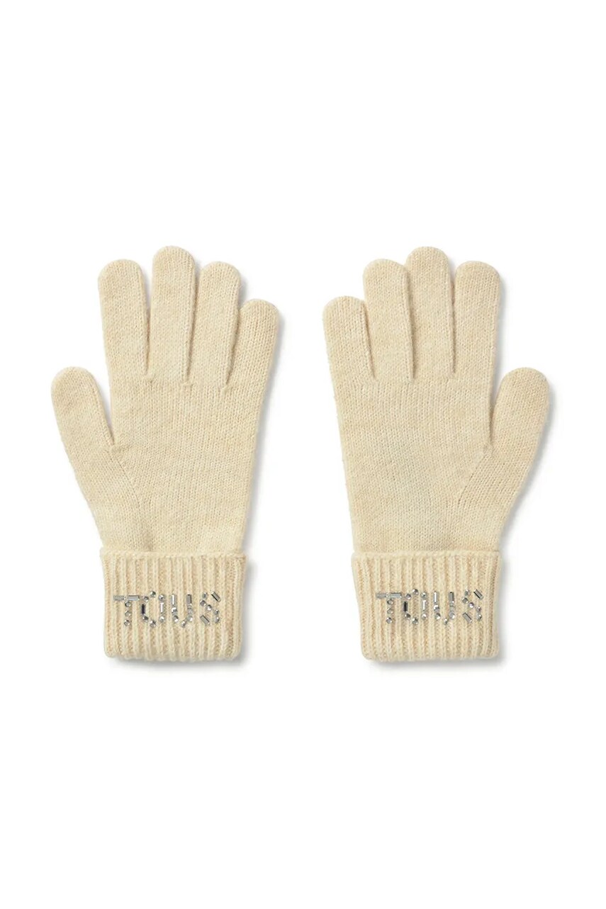 Tous manusi din amestec de lana TEXTIL culoarea bej, 2002204001