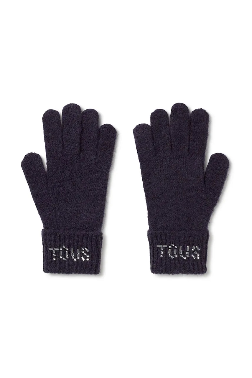 Tous manusi din amestec de lana TEXTIL culoarea albastru marin, 2002204033