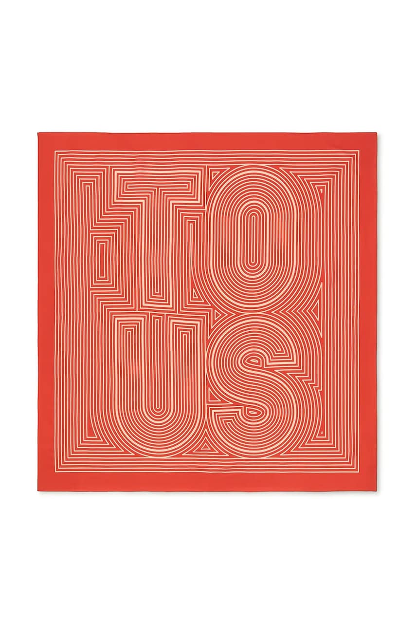 Tous eșarfă de mătase TEXTIL femei, culoarea portocaliu, cu imprimeu, 2002200809 Tous eșarfă de mătase TEXTIL femei, culoarea portocaliu, cu imprimeu, 2002200809