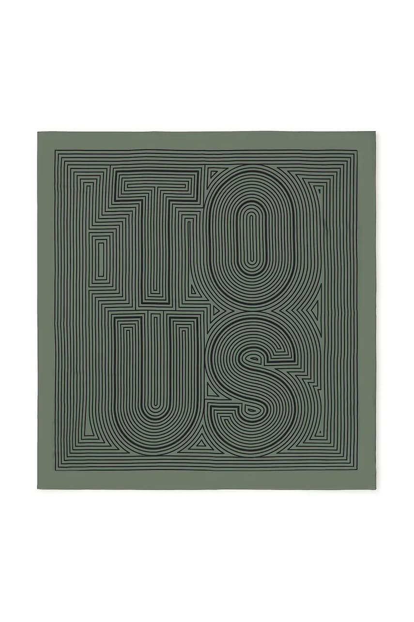 Tous eșarfă de mătase TEXTIL femei, culoarea verde, cu imprimeu, 2002200840 Tous eșarfă de mătase TEXTIL femei, culoarea verde, cu imprimeu, 2002200840