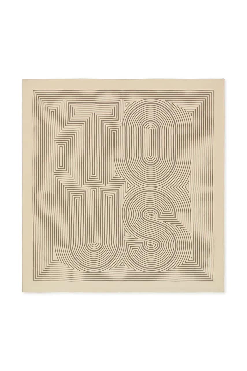 Tous eșarfă de mătase TEXTIL femei, culoarea bej, cu imprimeu, 2002200801 Tous eșarfă de mătase TEXTIL femei, culoarea bej, cu imprimeu, 2002200801