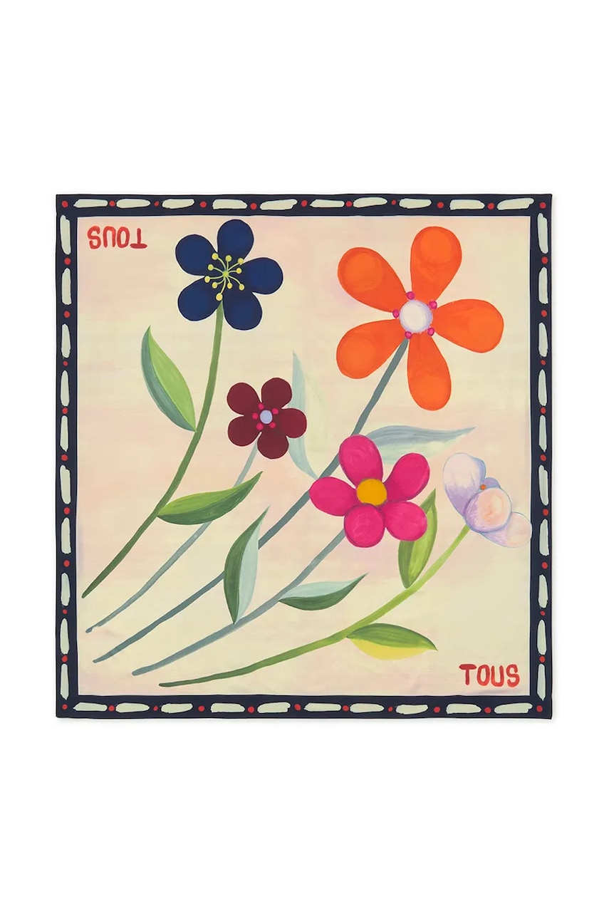 Tous eșarfă TEXTIL femei, culoarea roz, cu imprimeu, 2002200913 Tous eșarfă TEXTIL femei, culoarea roz, cu imprimeu, 2002200913