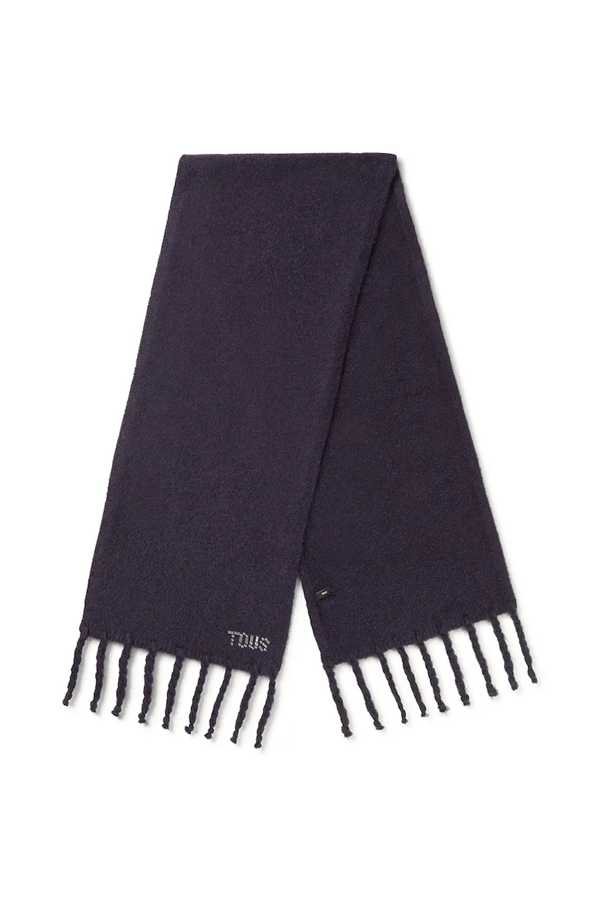 Tous esarfa din amestec de lana TEXTIL culoarea albastru marin, neted, 2002203333 Tous esarfa din amestec de lana TEXTIL culoarea albastru marin, neted, 2002203333