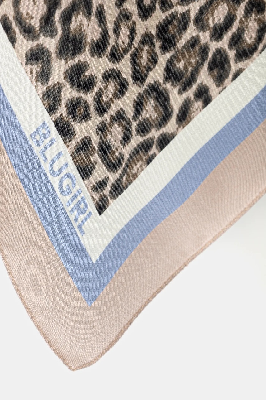 Хустка з шовком Blugirl Blumarine колір бежевий візерунок PA5020.T0300 
