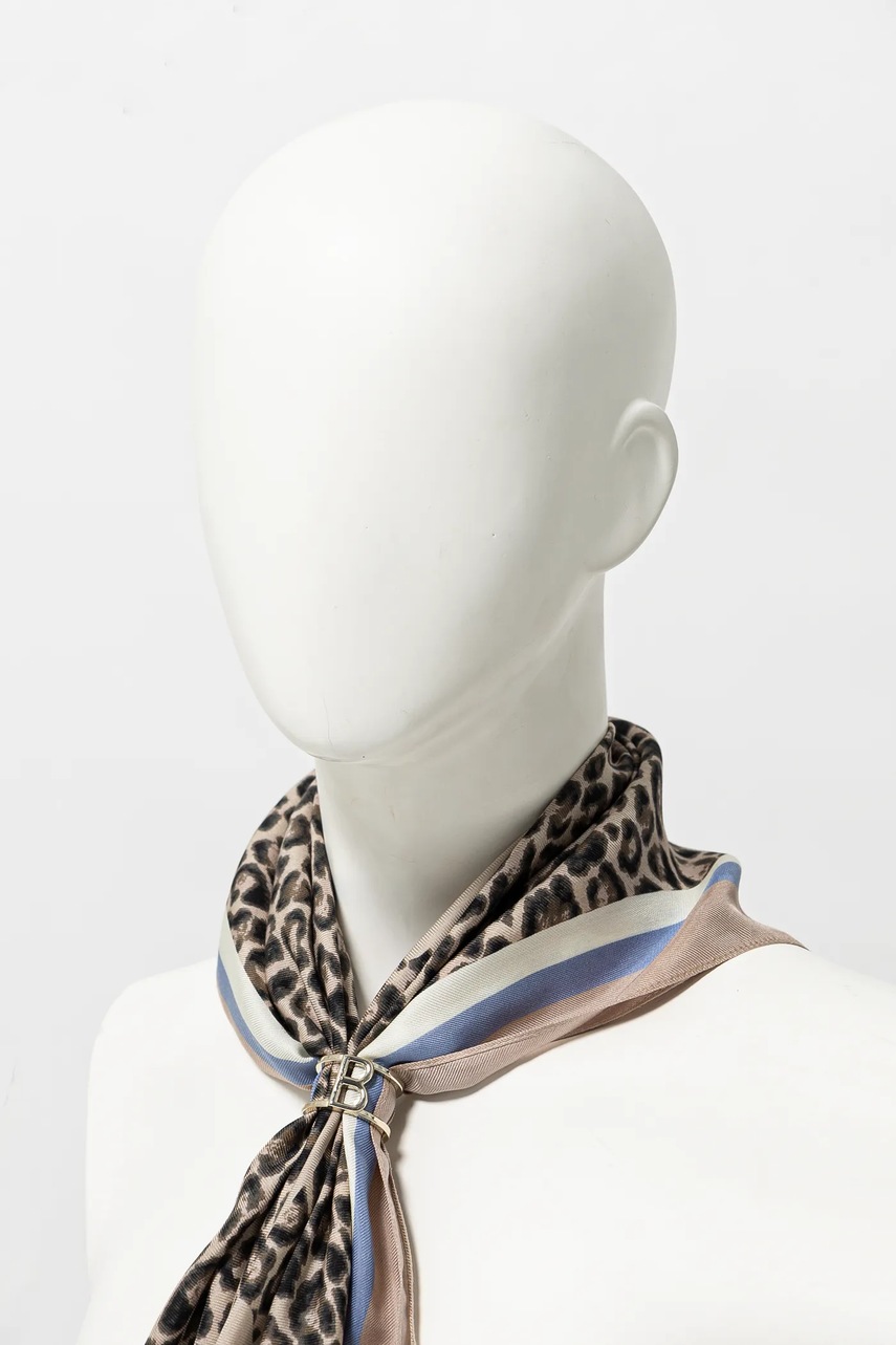 Хустка з шовком Blugirl Blumarine колір бежевий візерунок PA5020.T0300 