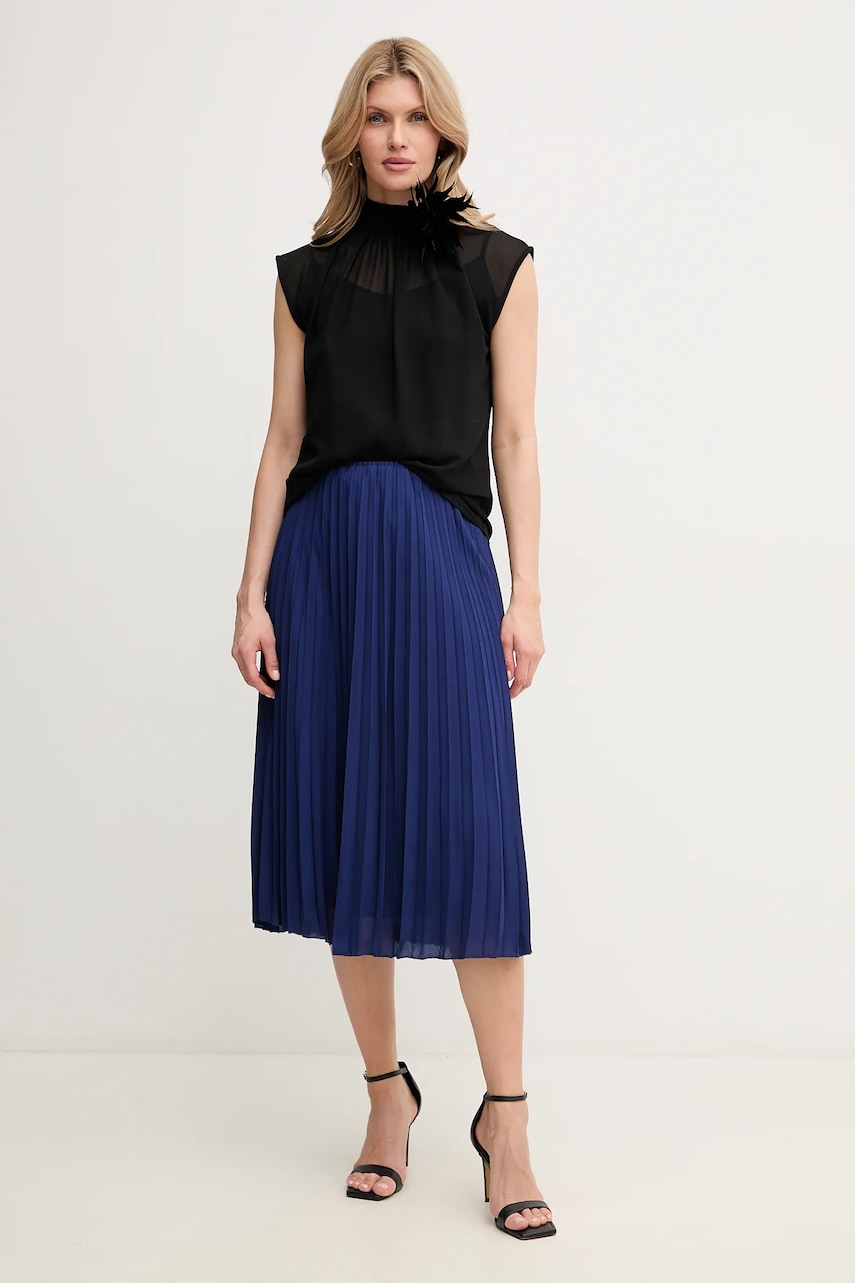 Юбка Silvian Heach GISCA цвет синий midi расклешённая GPP25442LO Юбка Silvian Heach GISCA цвет синий midi расклешённая GPP25442LO