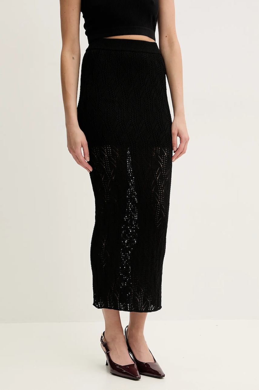 Silvian Heach fusta GIRBOVA culoarea negru, maxi, creion, GPP25304LO