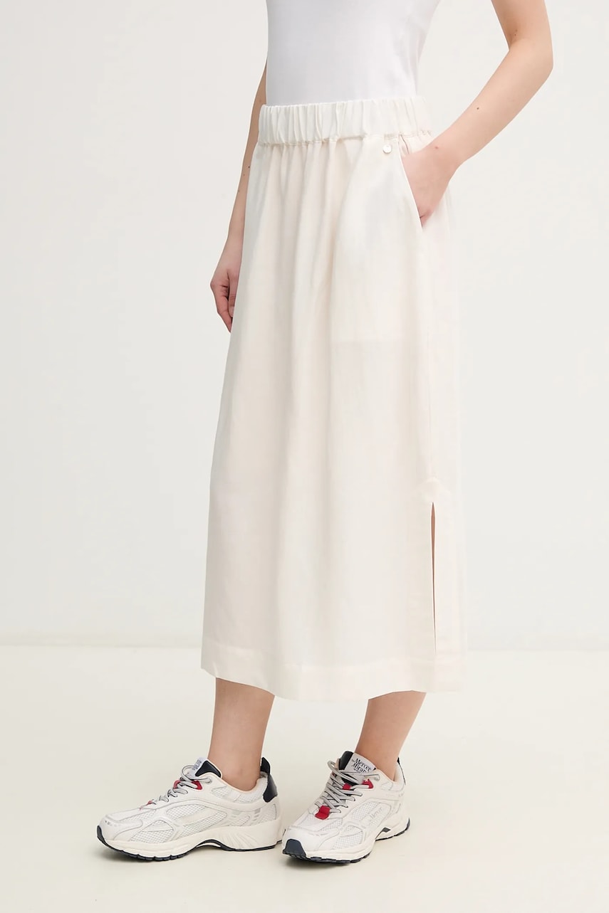 Mos Mosh fusta culoarea bej, midi, drept, 169640
