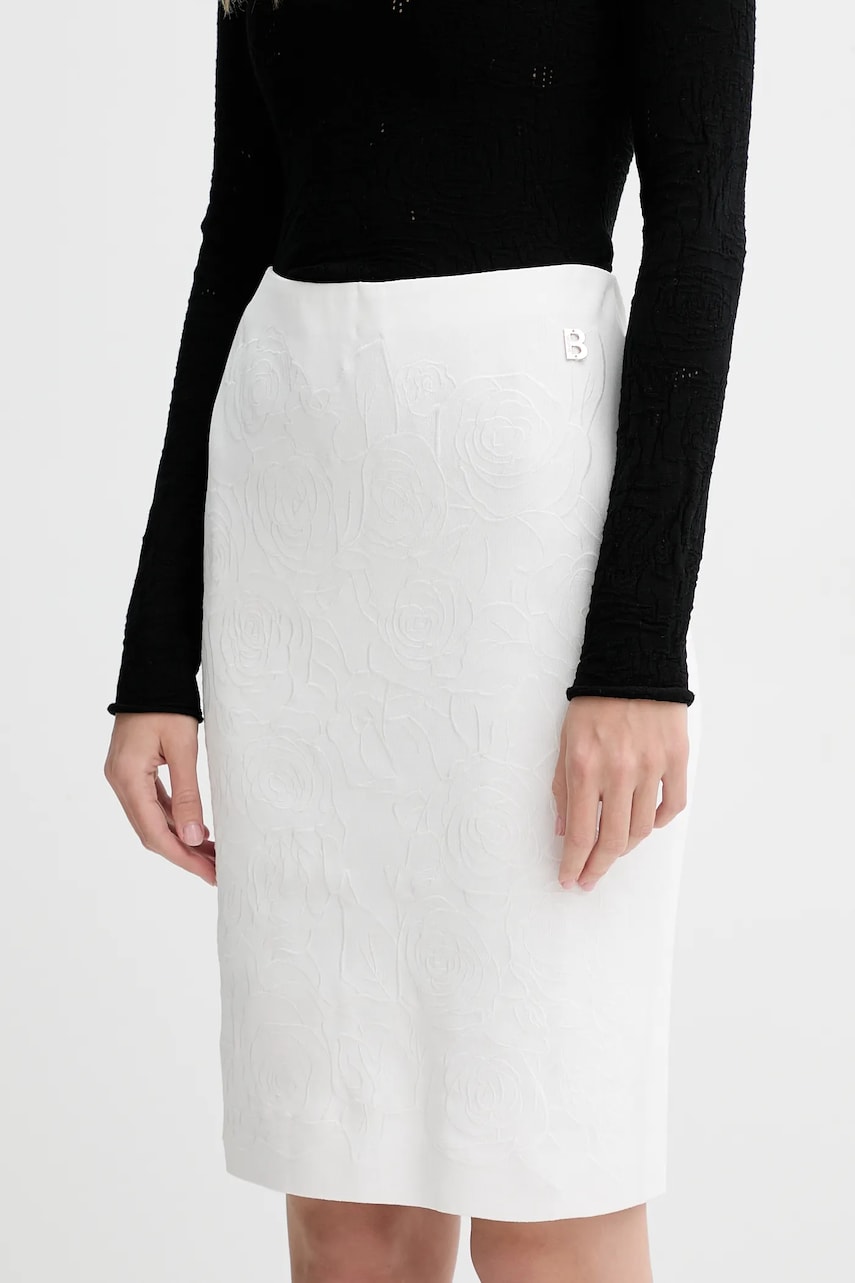 Blugirl Blumarine fustă culoarea bej, mini, creion, RA5008.MS55N Blugirl Blumarine fustă culoarea bej, mini, creion, RA5008.MS55N